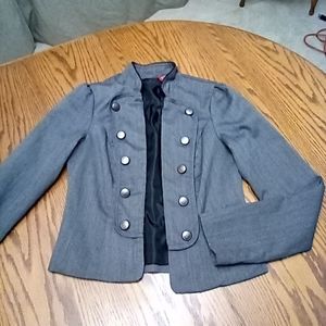 🍭Heart and soul gray military cropped Jacket Size medium
